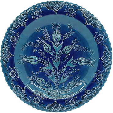 Myros - Turkish Ceramic Turquoise Plate 40 Cm