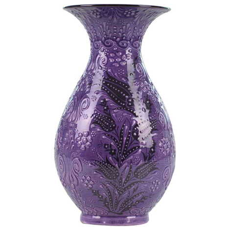 Turkish Ceramic Turquoise Slim Vase 25 Cm