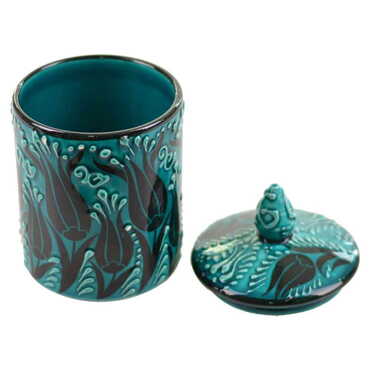 Turkish Ceramic Turquoise Spice Jar - Thumbnail