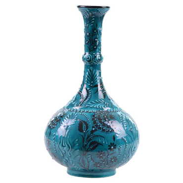 Myros - Turkish Ceramic Turquoise Tear Vase 30 Cm