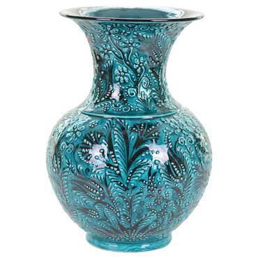 Myros - Turkish Ceramic Turquoise Vase 30 Cm