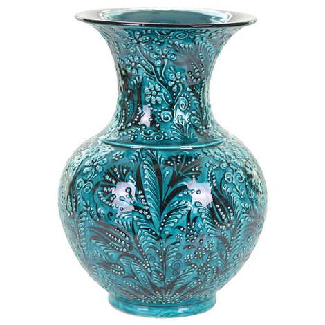 Turkish Ceramic Turquoise Vase 30 Cm