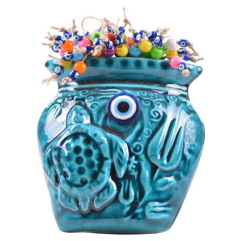 Turkish Ceramic Turquoise Wall Pot Hanging Accessory