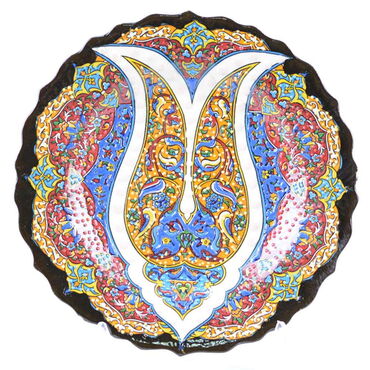 Turkish Ceramics Tezhip 18 cm Decorative Plate - Thumbnail