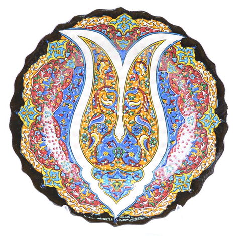 Turkish Ceramics Tezhip 18 cm Decorative Plate - 1