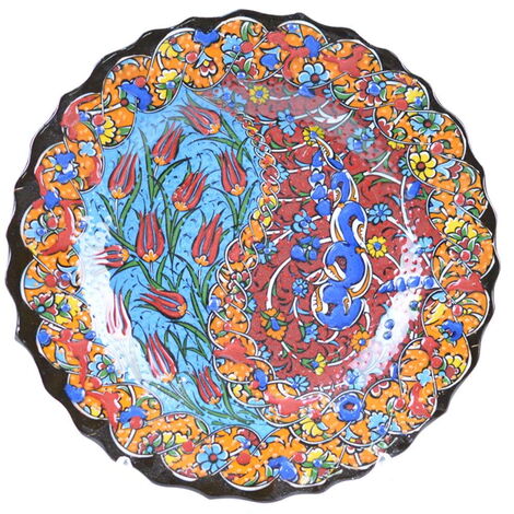 Turkish Ceramics Tezhip 18 cm Decorative Plate - 15