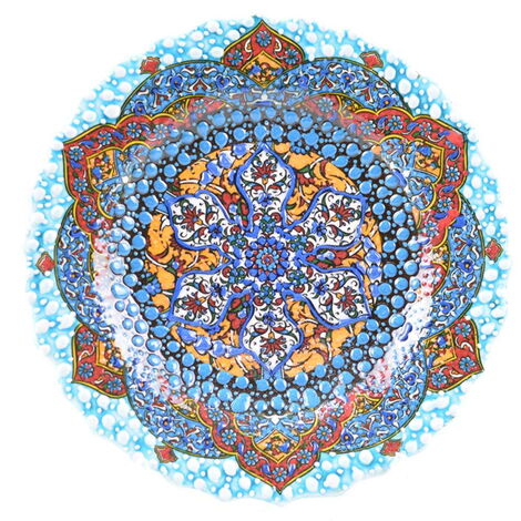 Turkish Ceramics Tezhip 18 cm Decorative Plate - 19