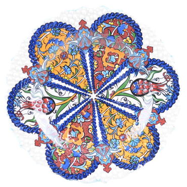 Turkish Ceramics Tezhip 18 cm Decorative Plate - 20