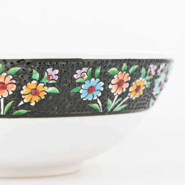 Turkish Ceramics Tezhip 20 cm Bowl - Thumbnail