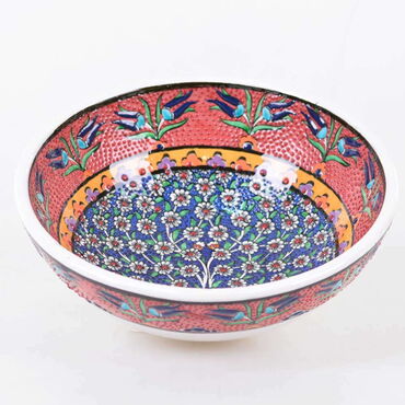 Turkish Ceramics Tezhip 20 cm Bowl - Thumbnail