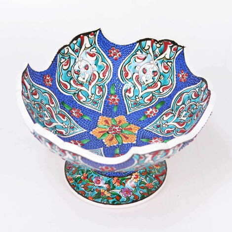 Turkish Ceramics Tezhip 20 cm Bowl with Stand