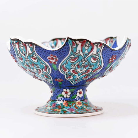 Turkish Ceramics Tezhip 20 cm Bowl with Stand