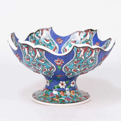 Turkish Ceramics Tezhip 20 cm Bowl with Stand