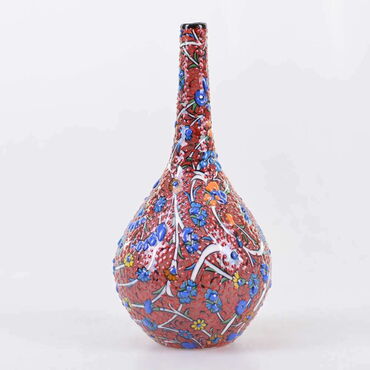 Turkish Ceramics Tezhip 20 cm Vase - Thumbnail