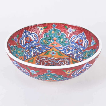 Turkish Ceramics Tezhip 25 cm Bowl - Thumbnail