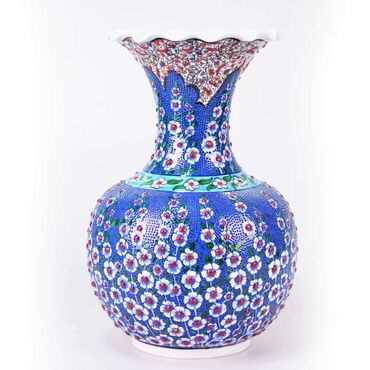 Turkish Ceramics Tezhip 30 cm Vase - Thumbnail