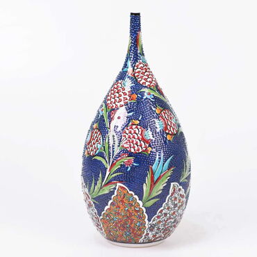 Turkish Ceramics Tezhip 30 cm Drop Bottle - Thumbnail