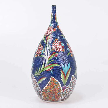 Turkish Ceramics Tezhip 30 cm Drop Bottle - Thumbnail