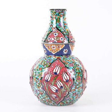 Turkish Ceramics Tezhip 30 cm Vase - Thumbnail