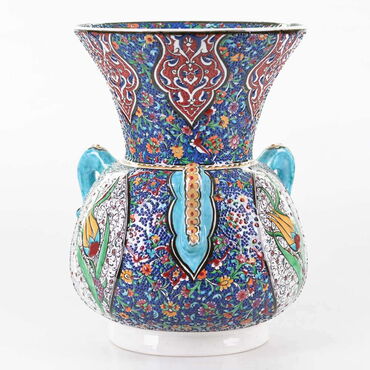 Myros - Turkish Ceramics Tezhip 30 cm Vase with Handle