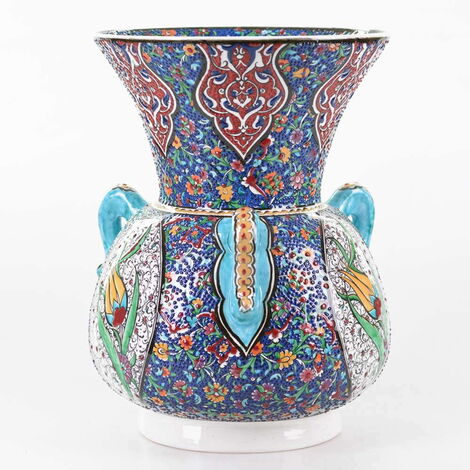 Turkish Ceramics Tezhip 30 cm Vase with Handle