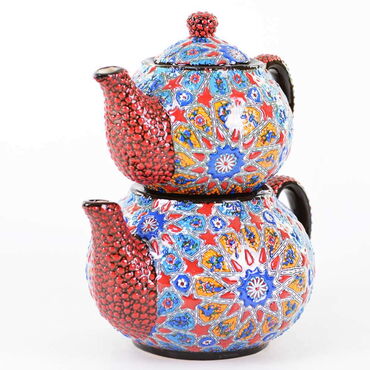 Turkish Ceramics Tezhip Teapot - Thumbnail