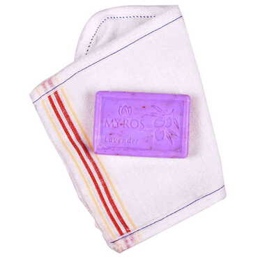 Myros - Turkish Hammam Set Glove And Lavender Soap Set