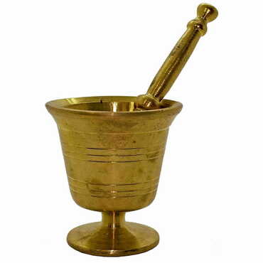 Myros - Turkish Handmade Cast Iron Brass Mortar And Pestle No:0