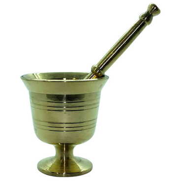 Myros - Turkish Handmade Cast Iron Brass Mortar And Pestle No:1