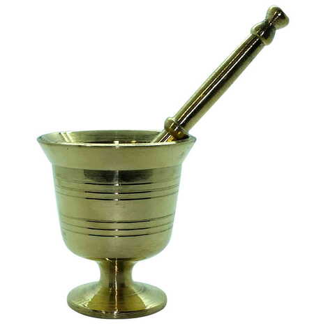 Turkish Handmade Cast Iron Brass Mortar And Pestle No:1