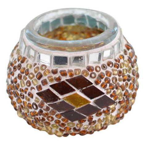 Turkish Mosaic Cracked Candle Holder Lamp Small Size - 4