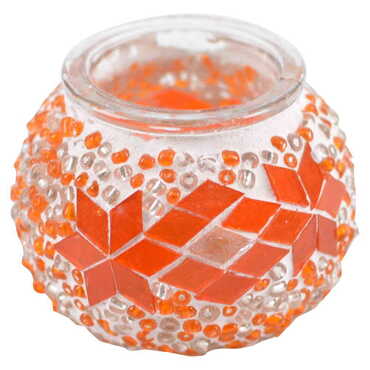 Turkish Mosaic Cracked Candle Holder Lamp Small Size - Thumbnail