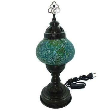 Myros - Turkish Mosaic Cracked Gooseneck Desktop Lamp No:2