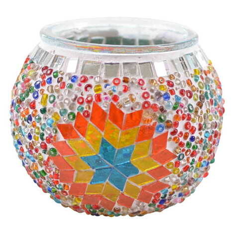 Turkish Mosaic Floral Candle Holder Lamp