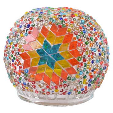 Turkish Mosaic Floral Candle Holder Lamp - Thumbnail