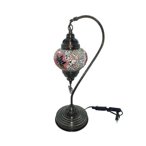 Turkish Mosaic Goosneck Desktop Lamp No:2