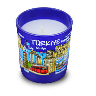 Türkiye Temalı Cam Bardak Mum - Myros