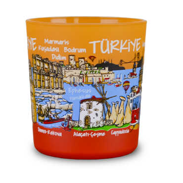Türkiye Temalı Cam Bardak Mum - 5