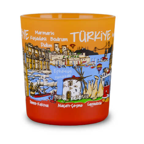 Türkiye Temalı Cam Bardak Mum - 5
