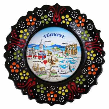 Türkiye Themed Ceramic Myros Decorative Plate 12 cm