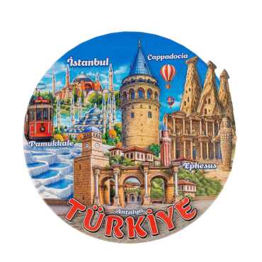 Türkiye Temalı Myros 20 Cm Uv Polyester Tabak - Myros