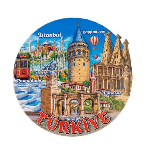 Türkiye Temalı Myros 20 Cm Uv Polyester Tabak - 1