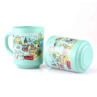 Turkey Themed Colored Glass Mug - 2