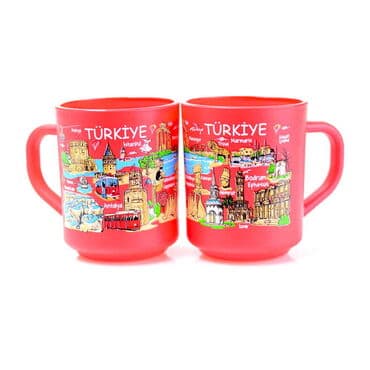 Turkey Themed Colored Glass Mug - 4