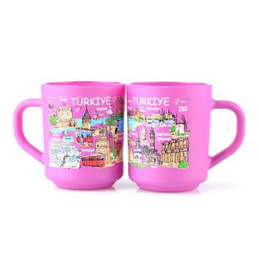 Turkey Themed Colored Glass Mug - 5