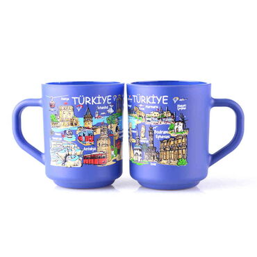 Turkey Themed Colored Glass Mug - 7