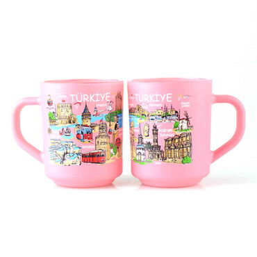 Turkey Themed Colored Glass Mug - 9