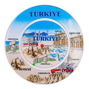 Türkiye Temalı Myros Seramik Resim Tabak 26 cm - Myros