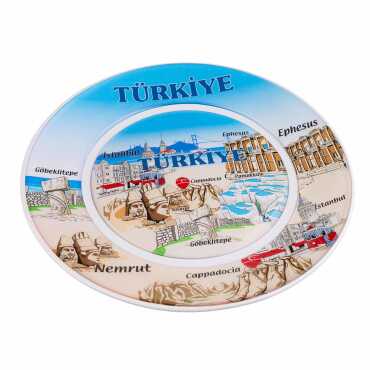 Türkiye Temalı Myros Seramik Resim Tabak 26 cm - 4