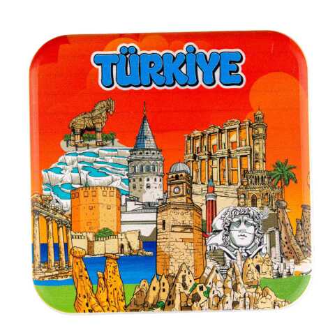 Türkiye Temalı MYROS UV KARE BARDAKALTI 100 MM - 1